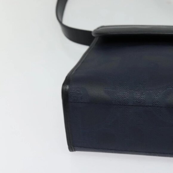 Christian Dior Trotter Canvas Shoulder Bag PVC Navy Gold Auth ep9088 - Picture 4 of 16